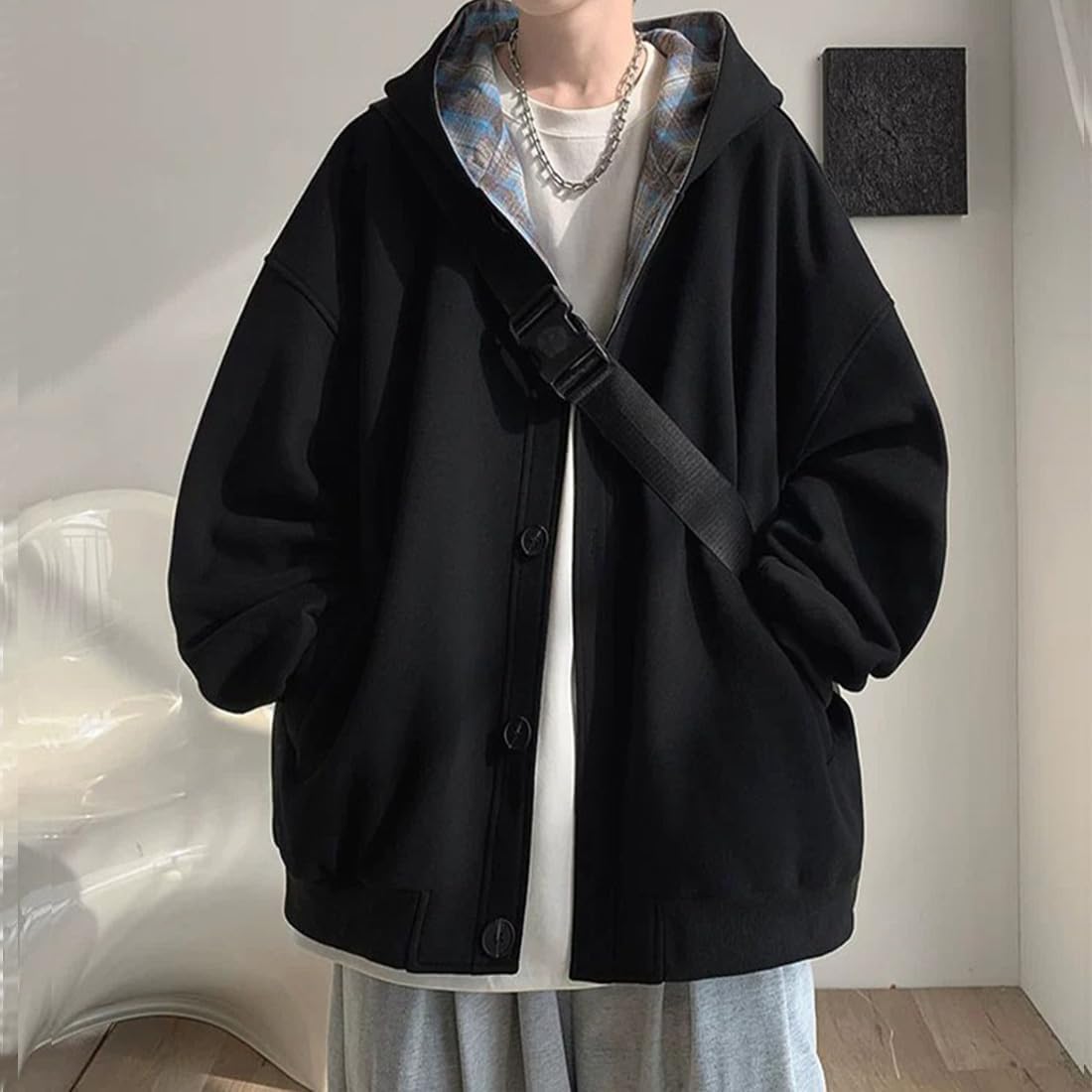 メンズフード付きパーカー コート 大きいサイズ カジュアル 秋冬通勤用