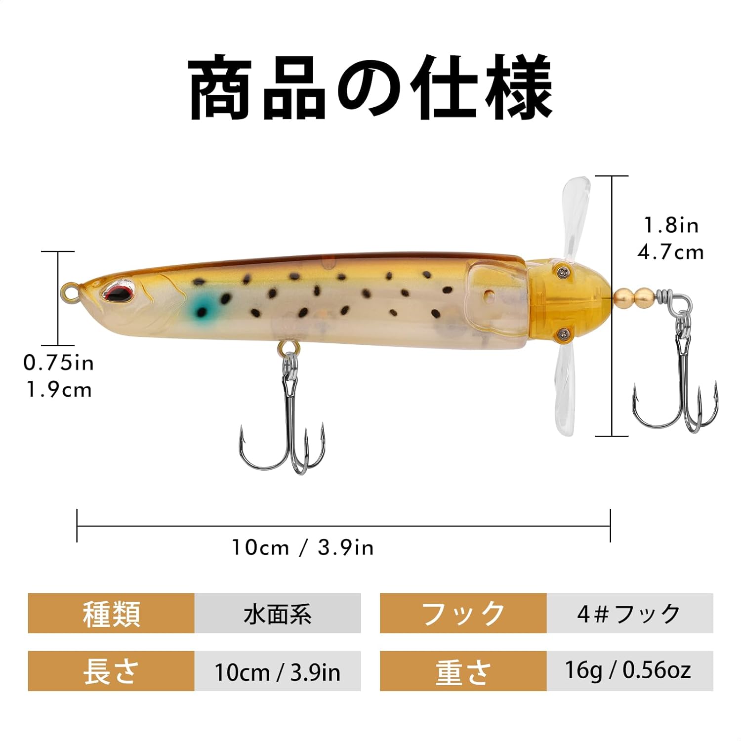 TRUSCEND トップウォータールアー ポッパー 2種セット - 淡水・海水対応、雷魚やバスなど多様な魚に最適