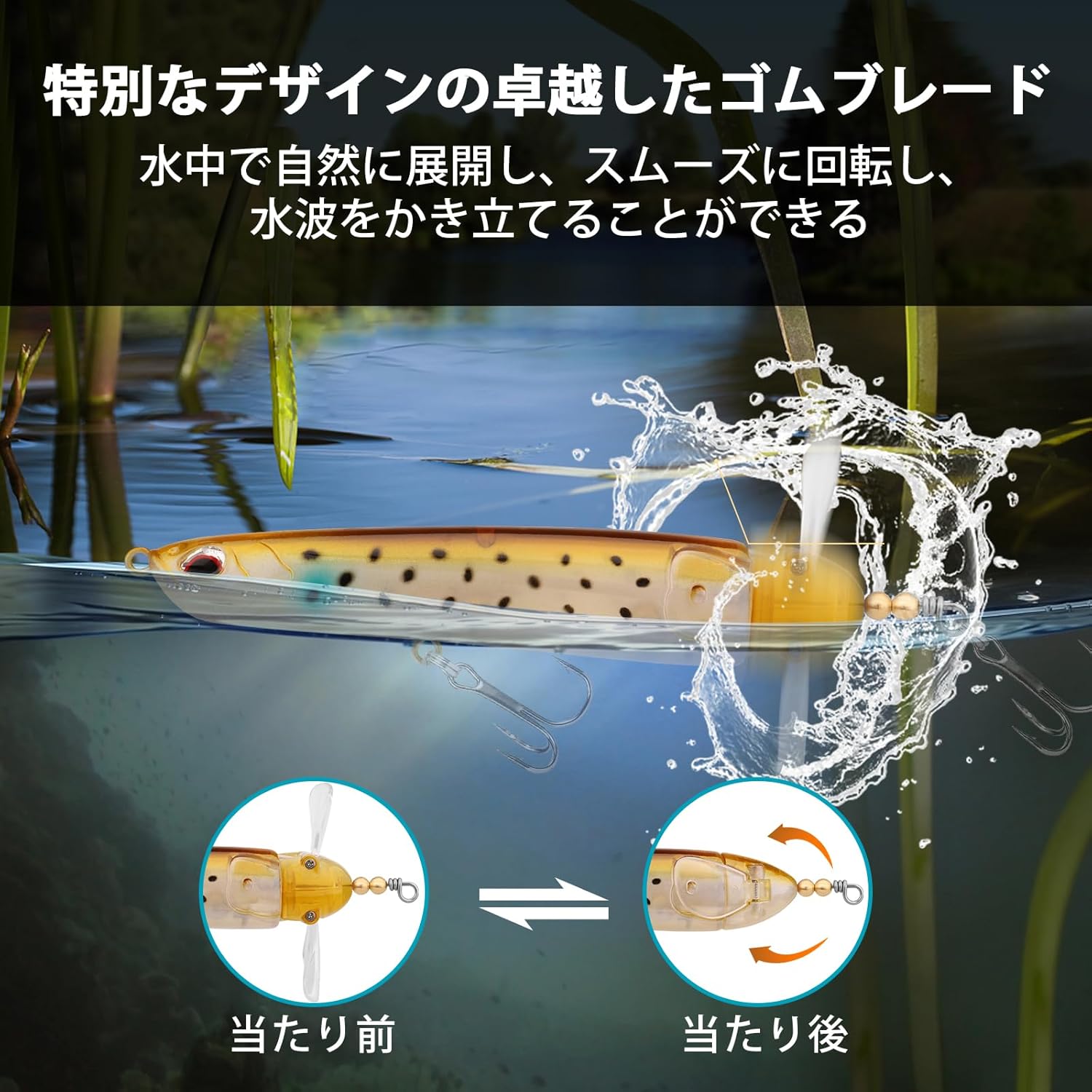 TRUSCEND トップウォータールアー ポッパー 2種セット - 淡水・海水対応、雷魚やバスなど多様な魚に最適