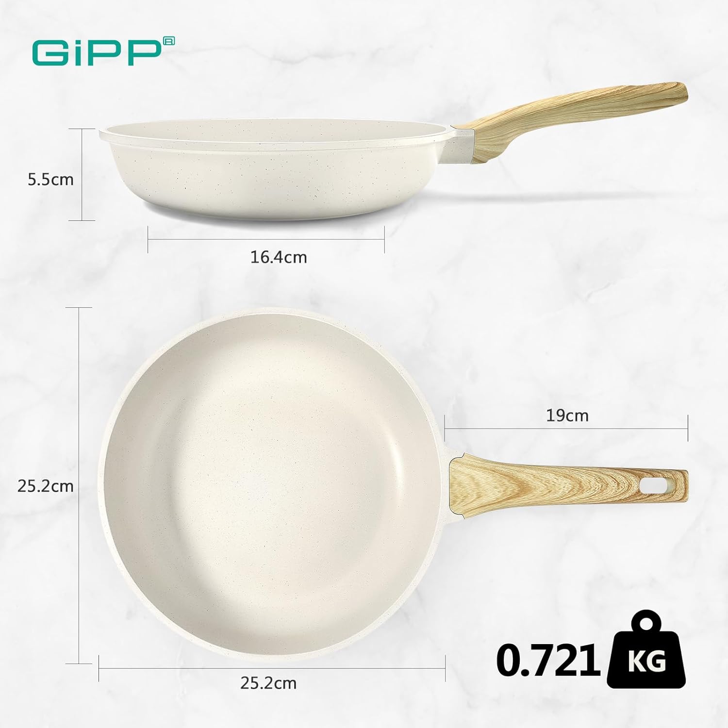 IH・ガス火対応 24cm マーブルコート焦げ付かないフライパン【600日保証】