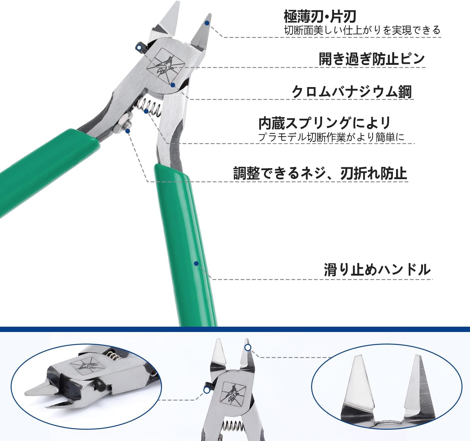 プラモデル用 極薄刃ニッパー 4点セット ケース付き