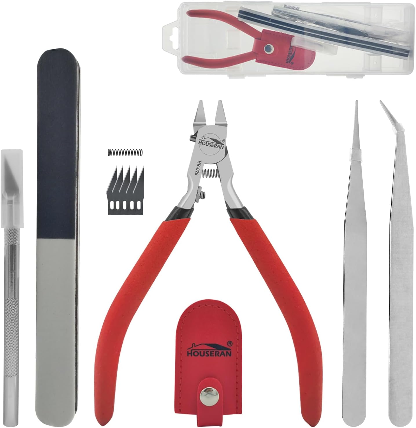 初心者向け ガンプラ制作用 片刃ニッパーと工具セット11点 収納ケース付き