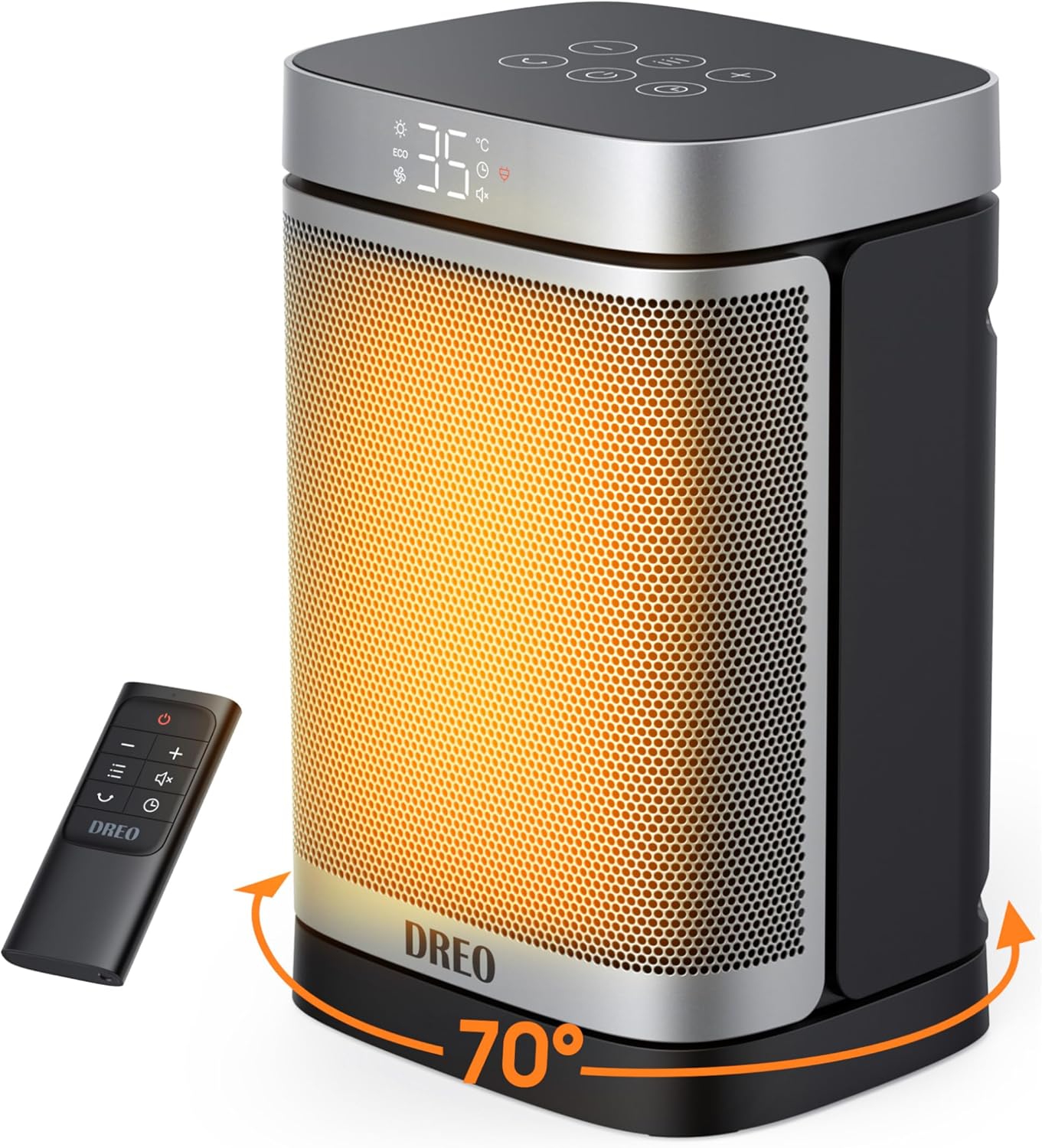 省エネ小型セラミックヒーター 70°自動首振り 静音 1200W/800W/700W リモコン操作 12時間タイマー コンパクト 【日本語説明書付き】