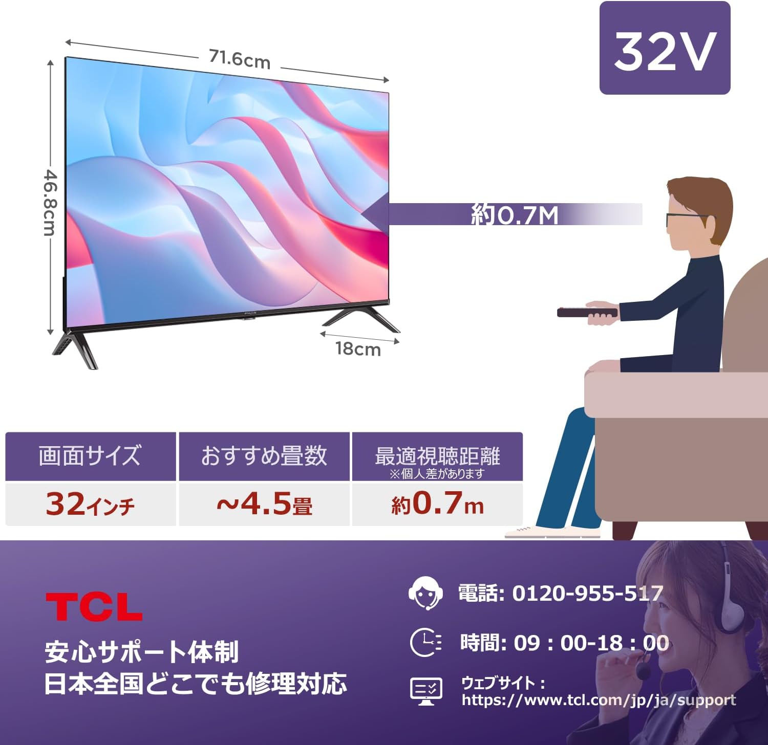 フルハイビジョン32V型Google TVテレビ Dolby Audio搭載 クロームキャスト内蔵 ゲームモード対応