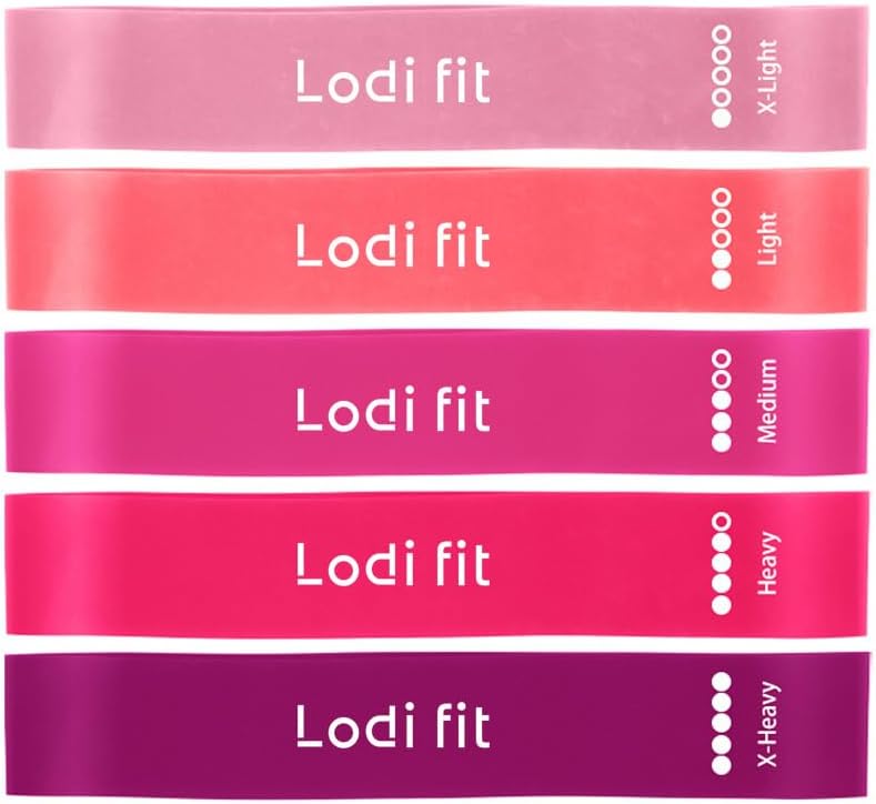 Lodi fit トレーニングチューブ 5本セット 自宅エクササイズ用ゴムバンド