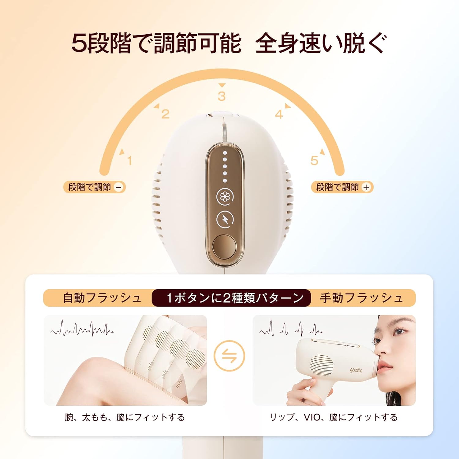 家庭用冷感脱毛器 全身VIO対応 プロレベルムダ毛処理機