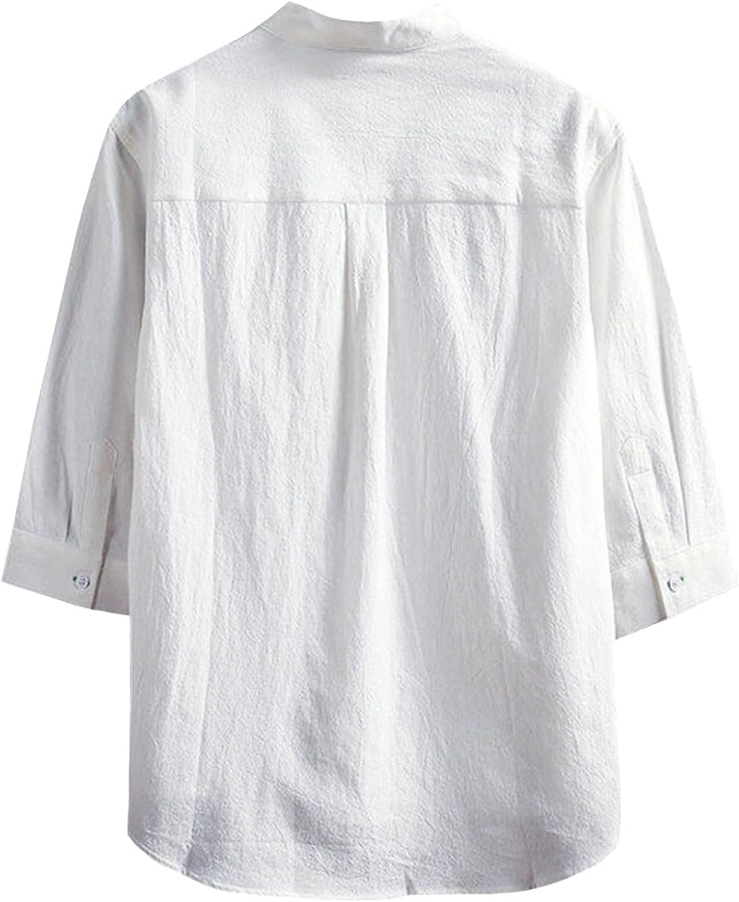 夏用メンズゆったり無地Tシャツ(綿麻素材・半袖/七分袖・ビジネス・カジュアル)