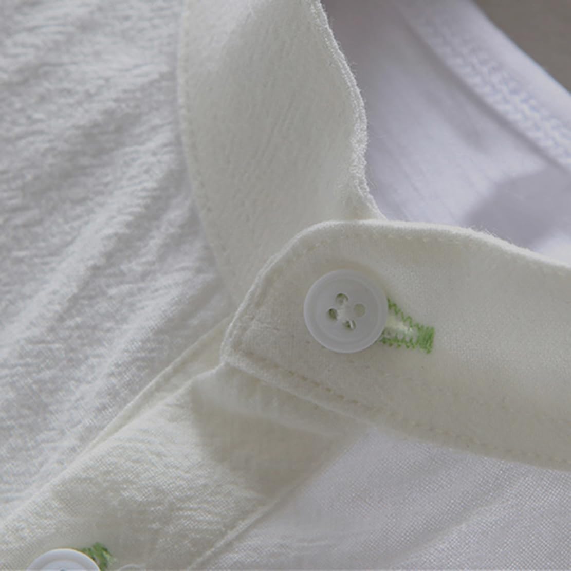 夏用メンズゆったり無地Tシャツ(綿麻素材・半袖/七分袖・ビジネス・カジュアル)