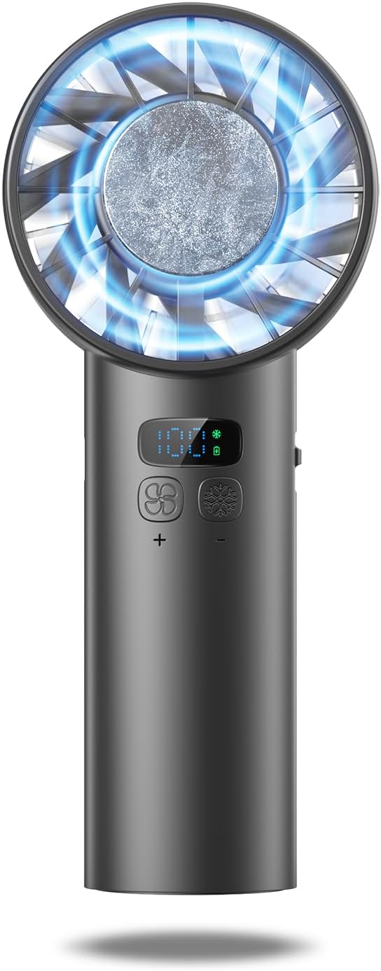 【2025新モデル】超高速ハンディファン 100段階風量調整 軽量小型 5200mAh大容量 USB充電 熱中症対策