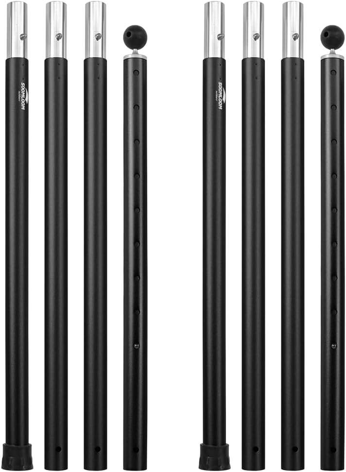テント設営用 A6061アルミニウムポール 33mm 4節連結 2本入り キャンプギア