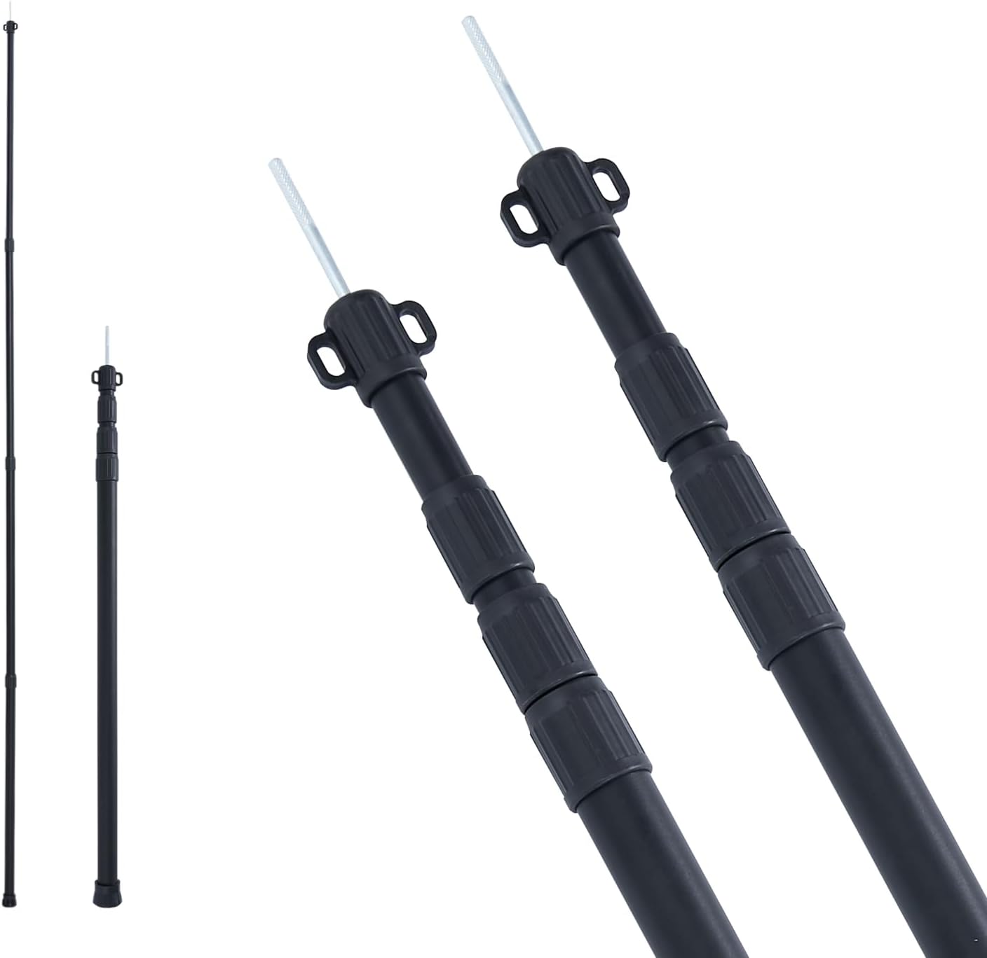 伸縮式アルミ合金テントポール 直径31mm 高さ81-260cm 2本セット 収納袋付き