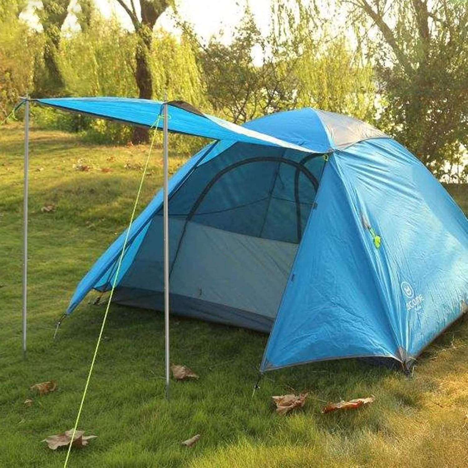 キャンプ用ステンレス製タープポール190cm 2本セット - コンパクト収納袋付き