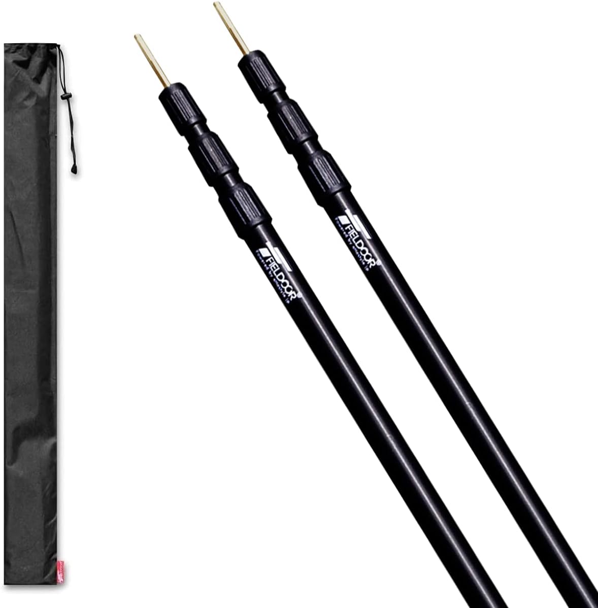 FIELDOOR 伸縮アルミテントポール 直径28mm 89～230cm 高さ調節可能 2本セット 収納袋付き