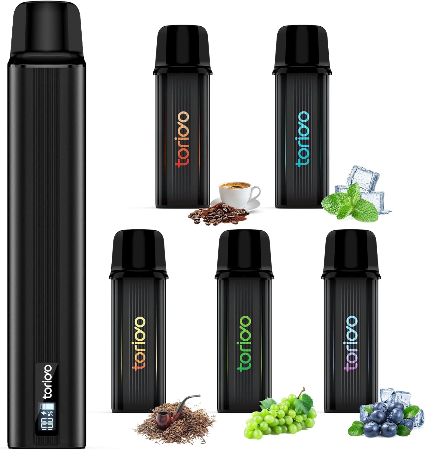 電子タバコ VAPE スターターキット 25000回吸引 LED残量表示 メンソール入り 使い捨て ニコチン0 タール0 代引きコスパ