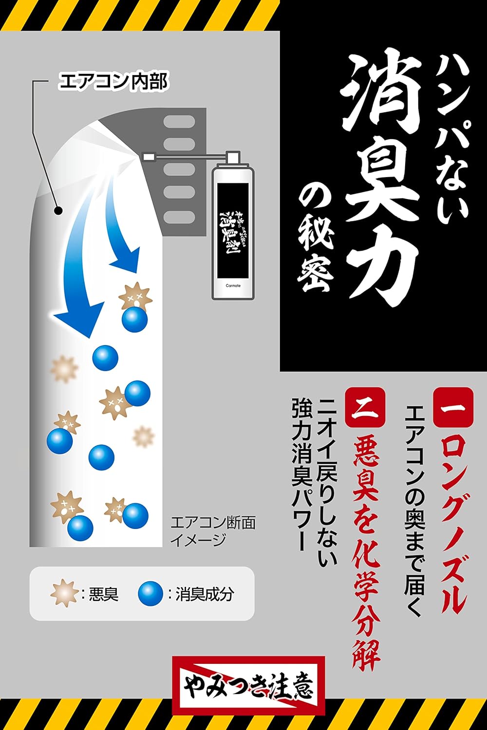 車用消臭剤 無香・エアコンスプレータイプ 安定化二酸化塩素 90ml