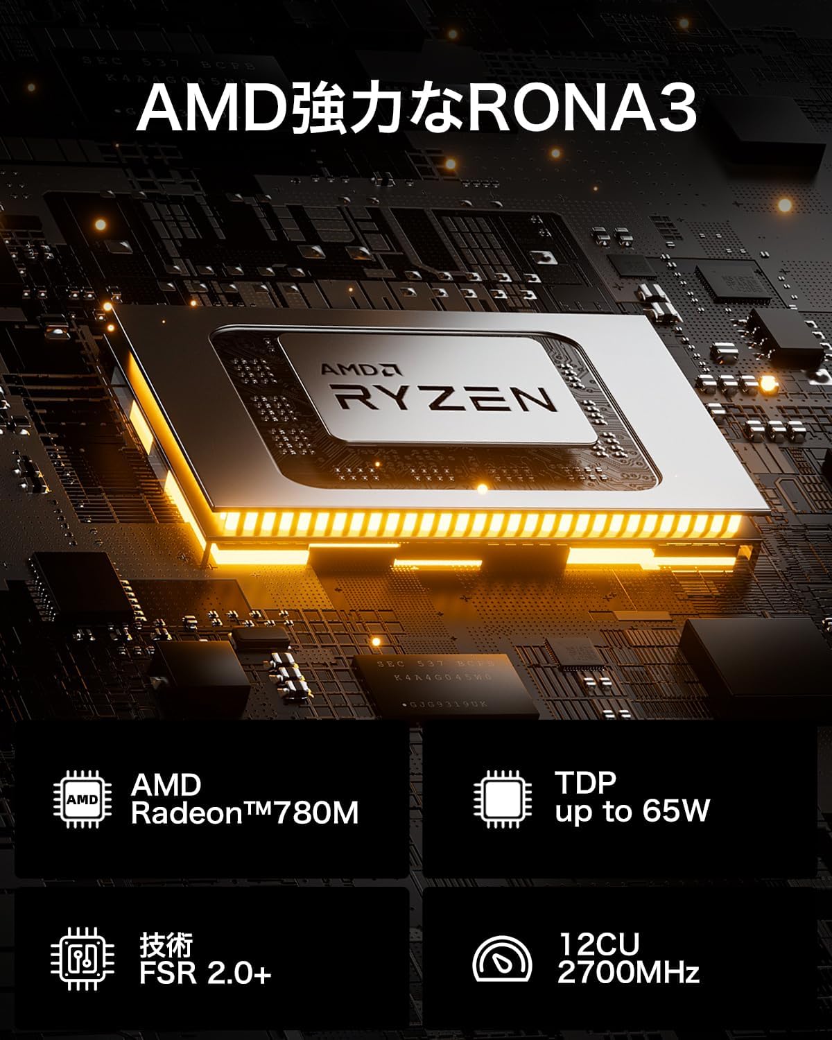 ゲーミングミニPC AMD Ryzen 7 7840HS | DDR5 | PCIe 4.0 | Windows 11 Pro
