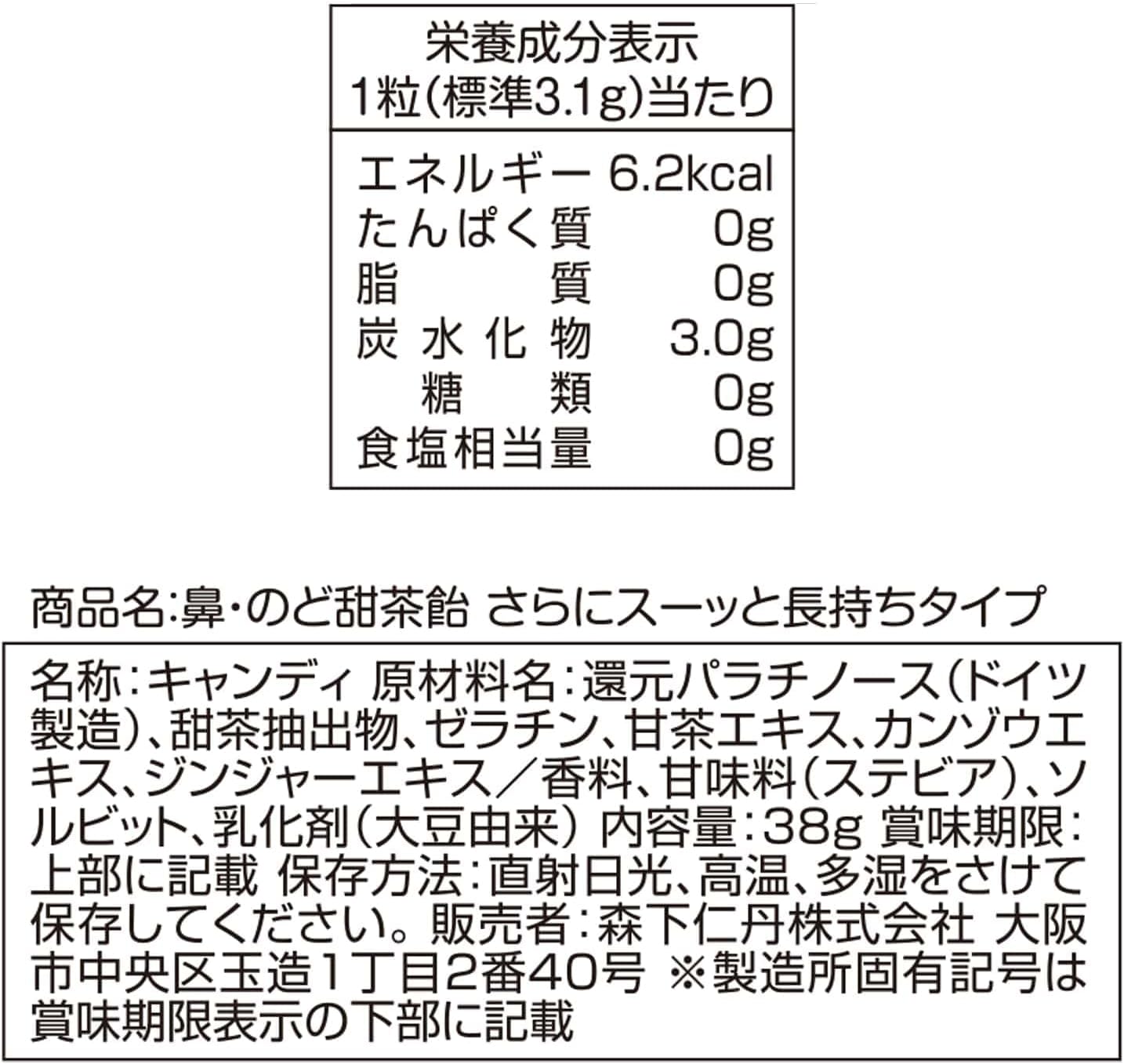 ノンシュガーのど飴 森下仁丹 甜茶飴 38g×5袋 喉ケア・メントール配合