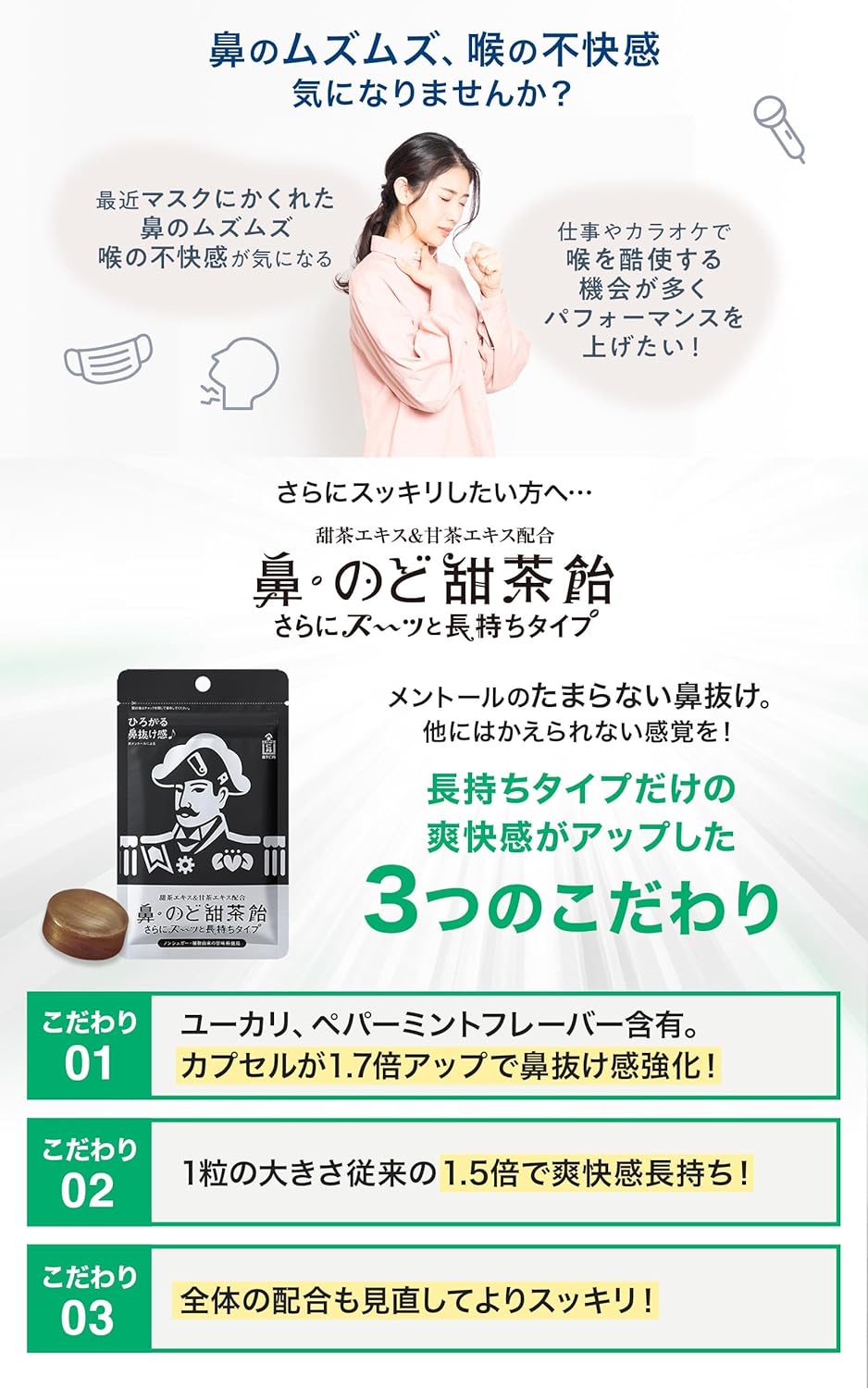 ノンシュガーのど飴 森下仁丹 甜茶飴 38g×5袋 喉ケア・メントール配合