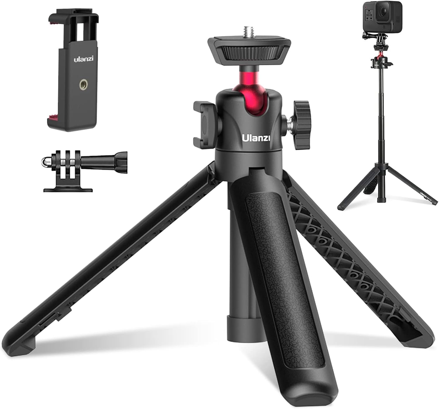 Ulanzi MT-16 自撮り棒・スマホ三脚 4段伸縮 360°回転 卓上対応