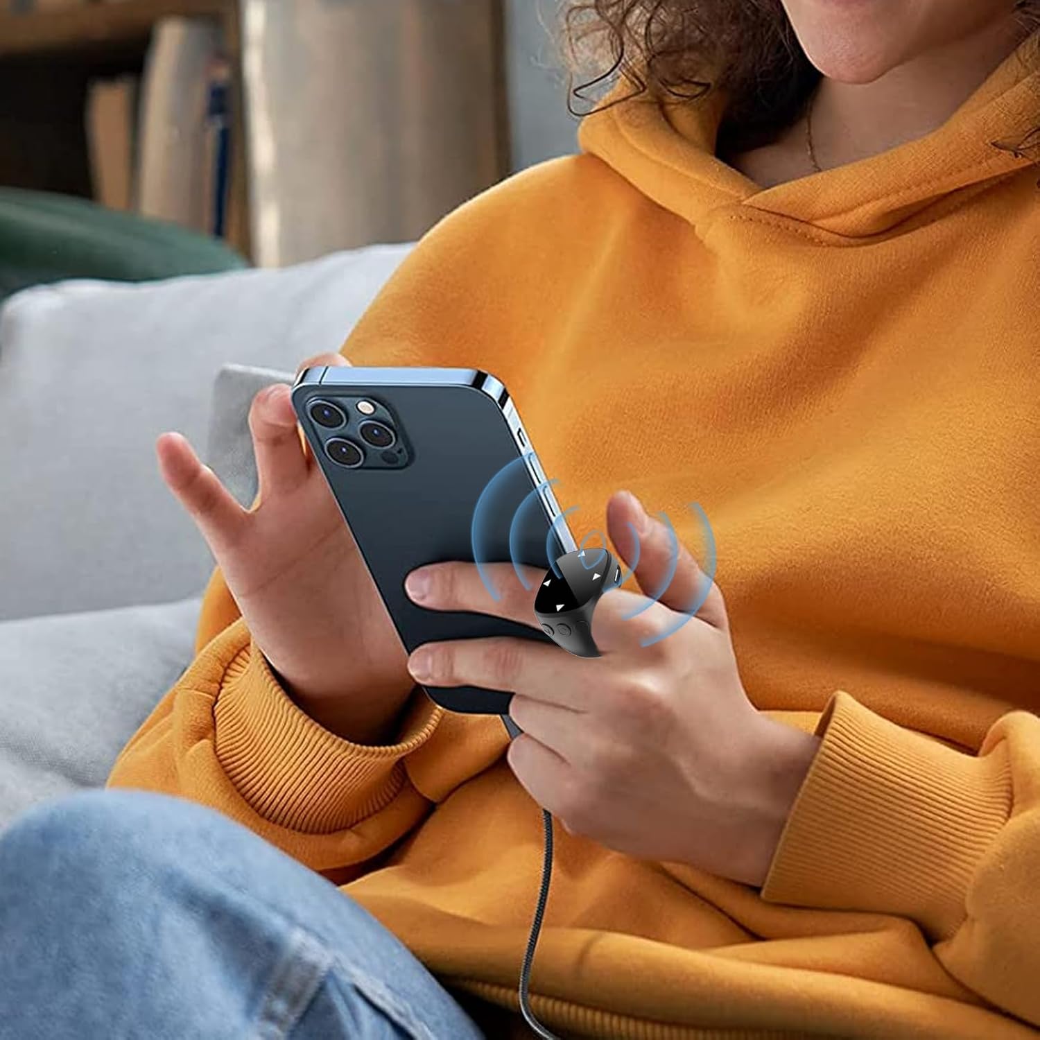 スマホ操作用ワイヤレスリモコン - 動画視聴・音楽再生・ゲーム・SNS用クリッカー