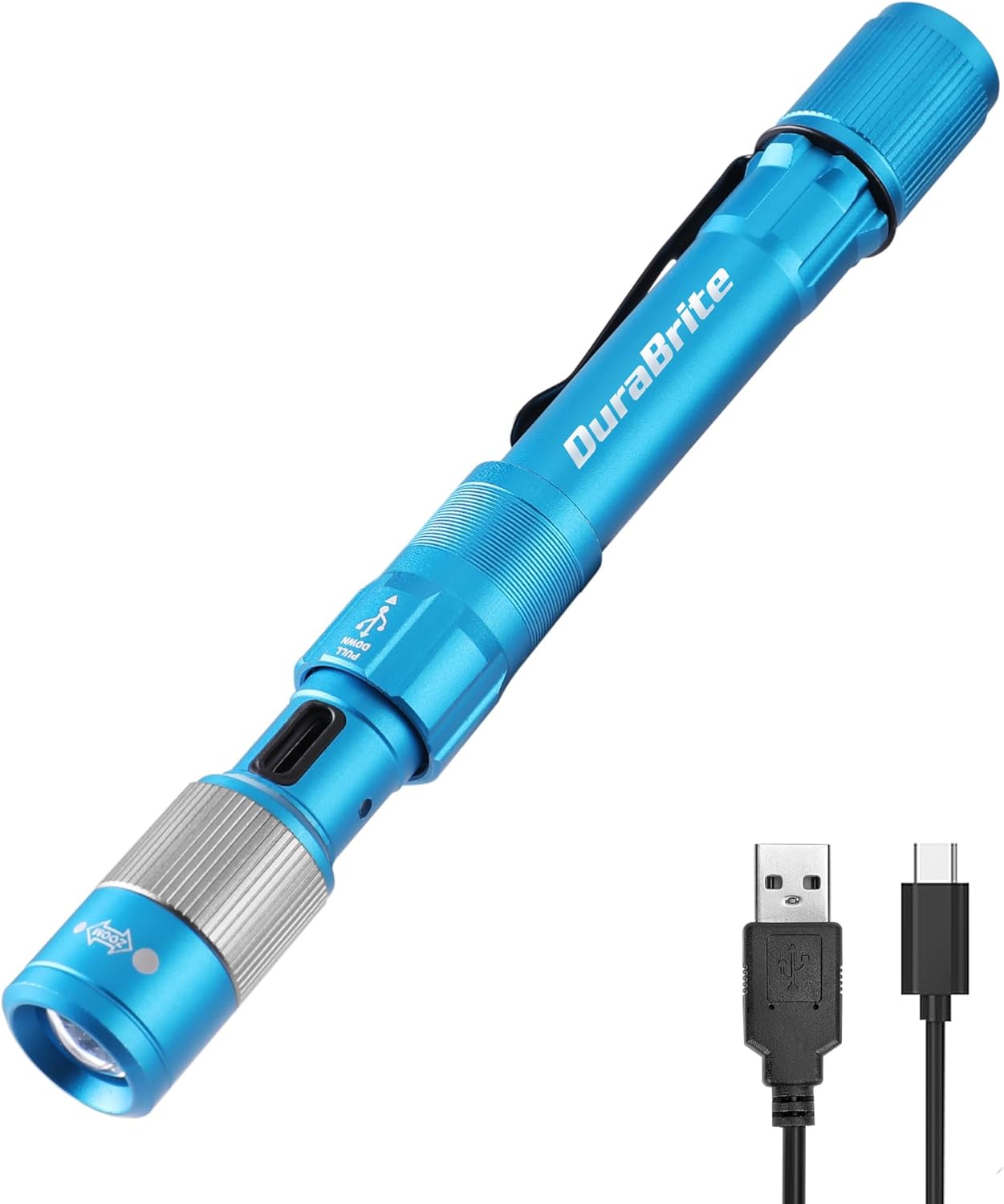 DuraBrite 300ルーメン USB充電式LED懐中電灯 アルミ合金製 軽量 高輝度
