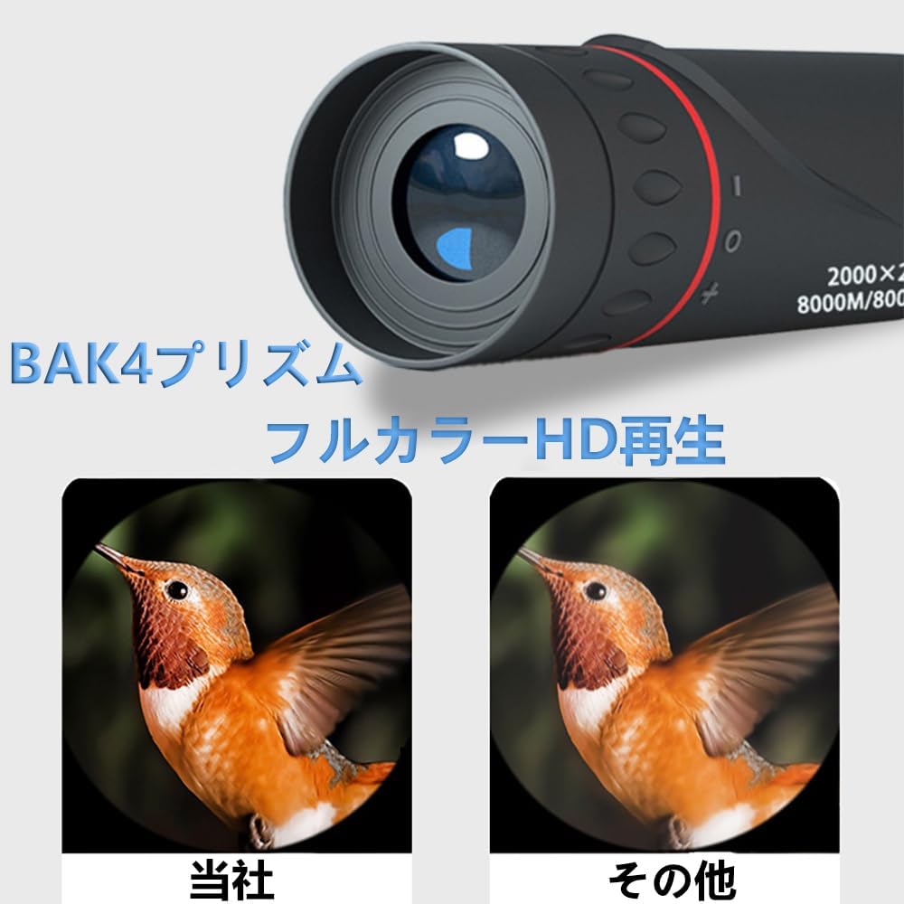 スマホ用防水高倍率単眼鏡 2000x24 小型広角レンズ