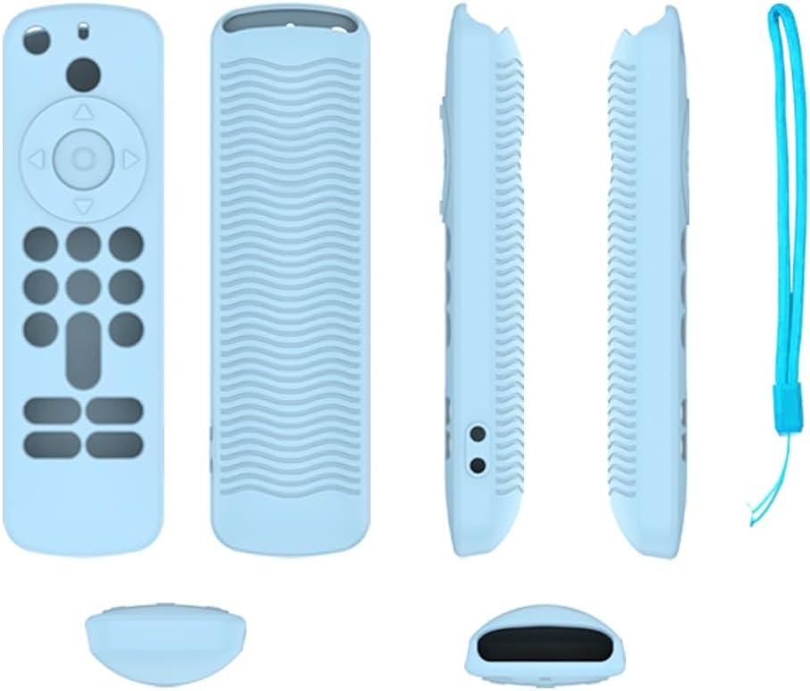 Fire TV Stick 4K（第2世代）用シリコンリモコンカバー 防水 防塵 滑り止め 軽量 蛍光アイスブルー