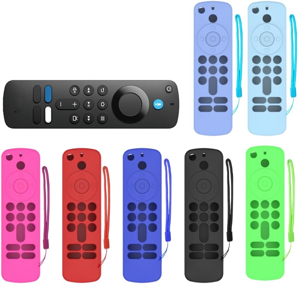 Fire TV Stick 4K（第2世代）用シリコンリモコンカバー 防水 防塵 滑り止め 軽量 蛍光アイスブルー