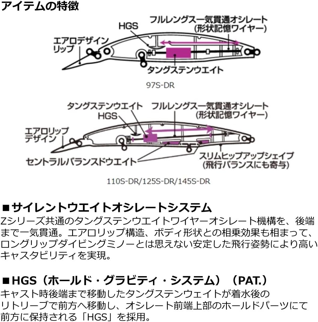 ショアラインシャイナーZ 125S-DR 魚釣り用ルアー