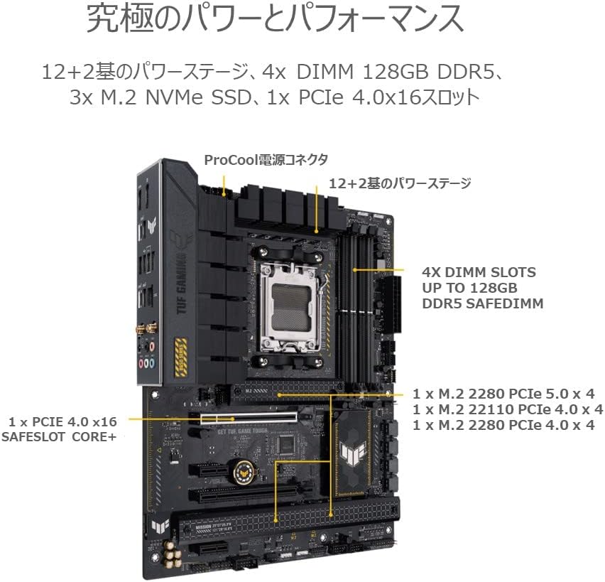 ASUS TUF GAMING B650-PLUS WIFI対応 AM5 ATX マザーボード