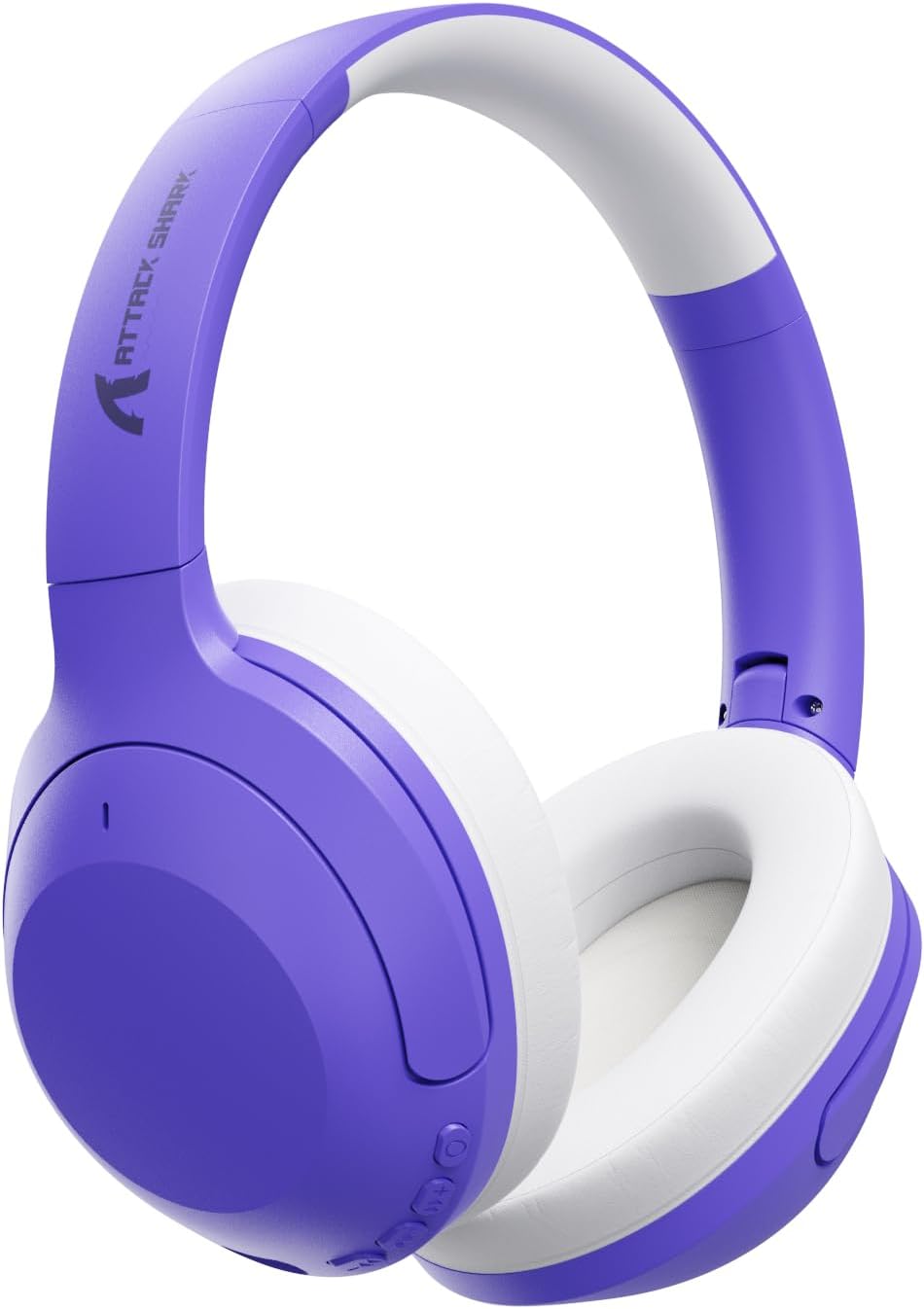ATTACK SHARK G300 Bluetoothワイヤレスヘッドホン - ハイブリッドANC搭載、20時間連続再生、軽量折り畳み式【パープル】