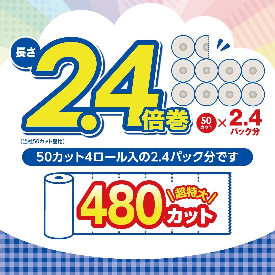 エリエール 超吸収キッチンタオル 120カット×4ロール 2.4倍巻き