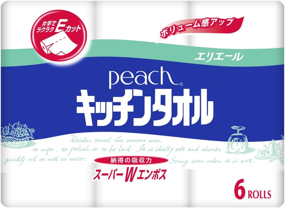 エリエール キッチンペーパー ピーチ 50カット×6ロール パルプ100%