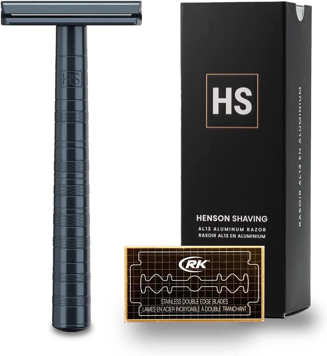濃いヒゲ用 HENSON SHAVING AL13 シェーバー AGGRESSIVE（GREY）替刃5枚付き【メーカー保証付】