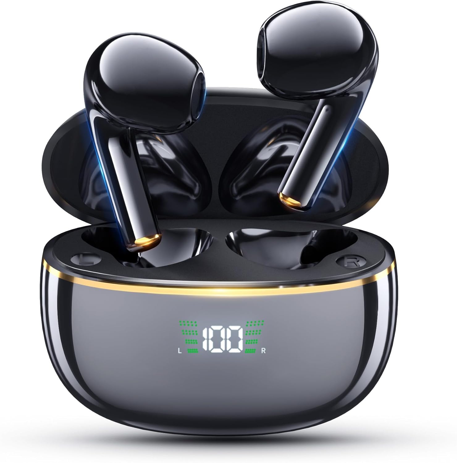 ワイヤレスイヤホン Bluetooth マイク付き Hi-Fi音質 ENCノイズキャンセリング IPX7防水 自動ペアリング ブラック
