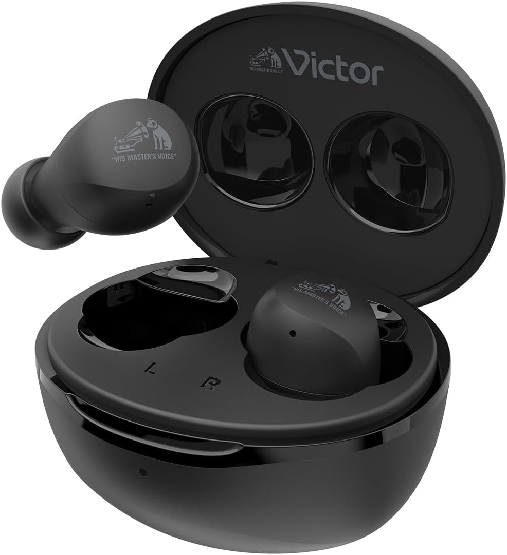 JVCケンウッド ワイヤレスイヤホン HA-A6T-B 防水 Bluetooth 5.4 小型軽量 マイク付き 23時間再生