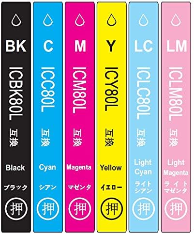 エプソン用 互換インク 6色セット 増量版 IC6CL80L ICチップ搭載【ink-lala】