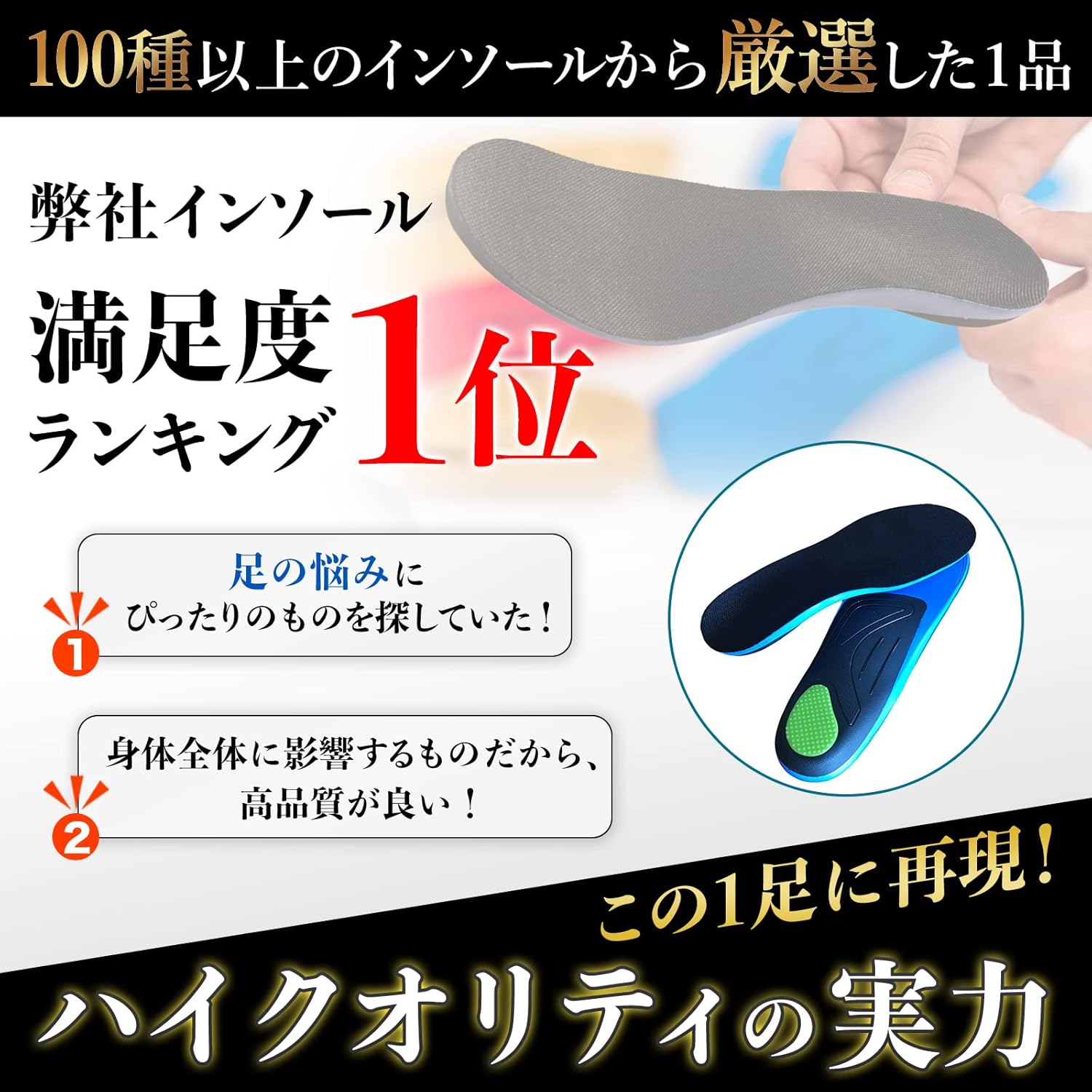 衝撃吸収アーチサポート中敷き メンズ・レディース用【理学療法士監修】