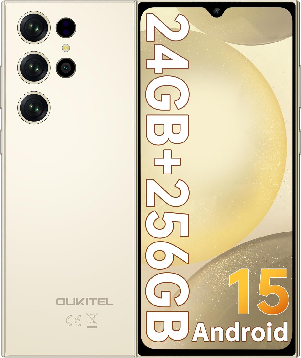 OUKITEL C61 Pro シムフリー スマホ 6.88インチ 24GB RAM+256GB 大容量5150mAhバッテリー NFC/GPS/指紋・顔認証