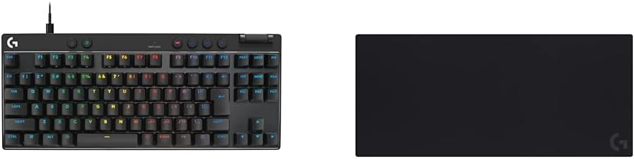 Logicool G PRO X TKL RAPID ゲーミングキーボード 日本語配列 有線 テンキーレス + 大型ゲーミングマウスパッド G840 ブラック 国内正規品