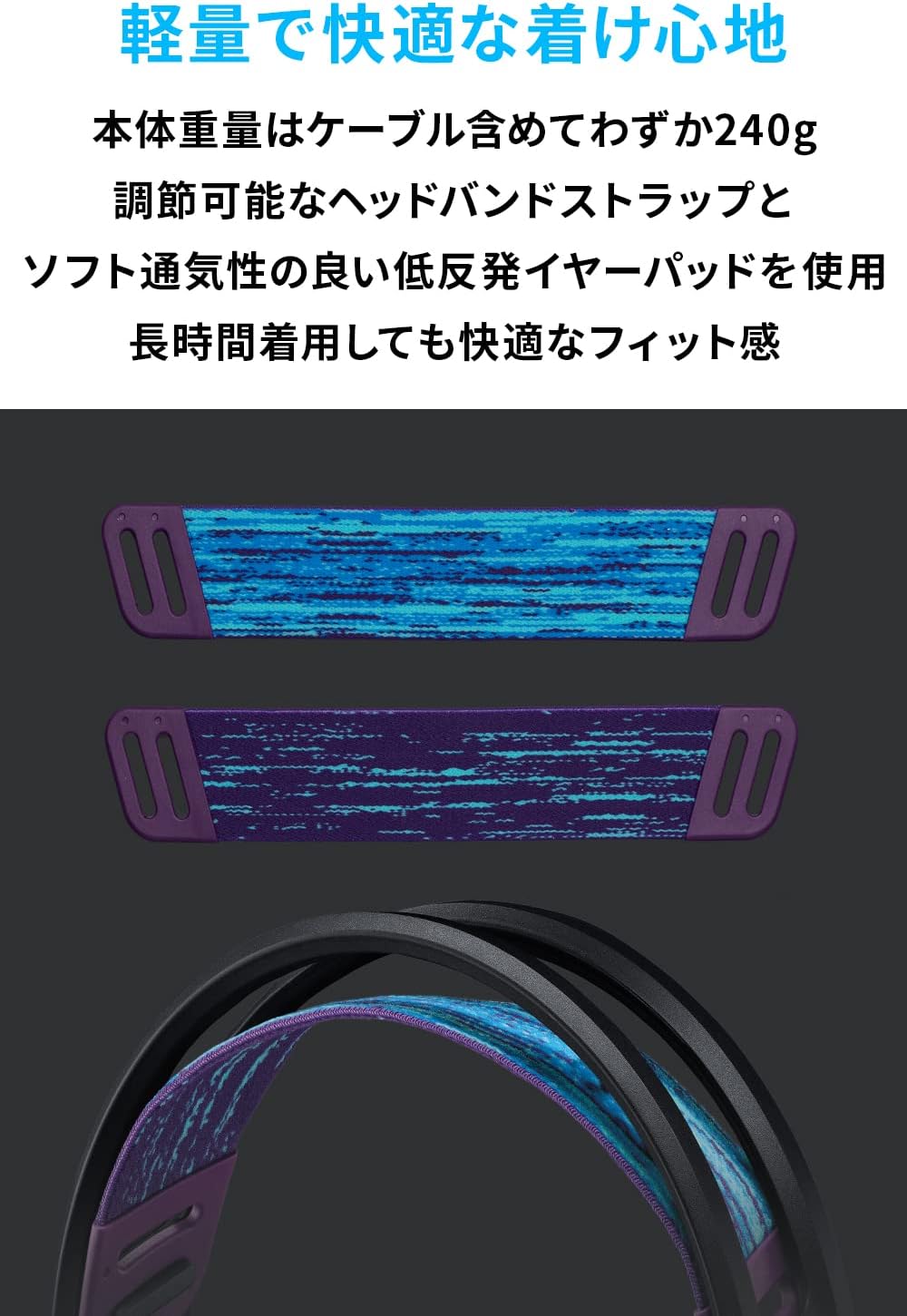 軽量 222g ゲーミングヘッドセット G335BK - 立体音響・フリップミュートマイク付き - PS5/PS4/PC/Switch/Xbox/スマホ対応