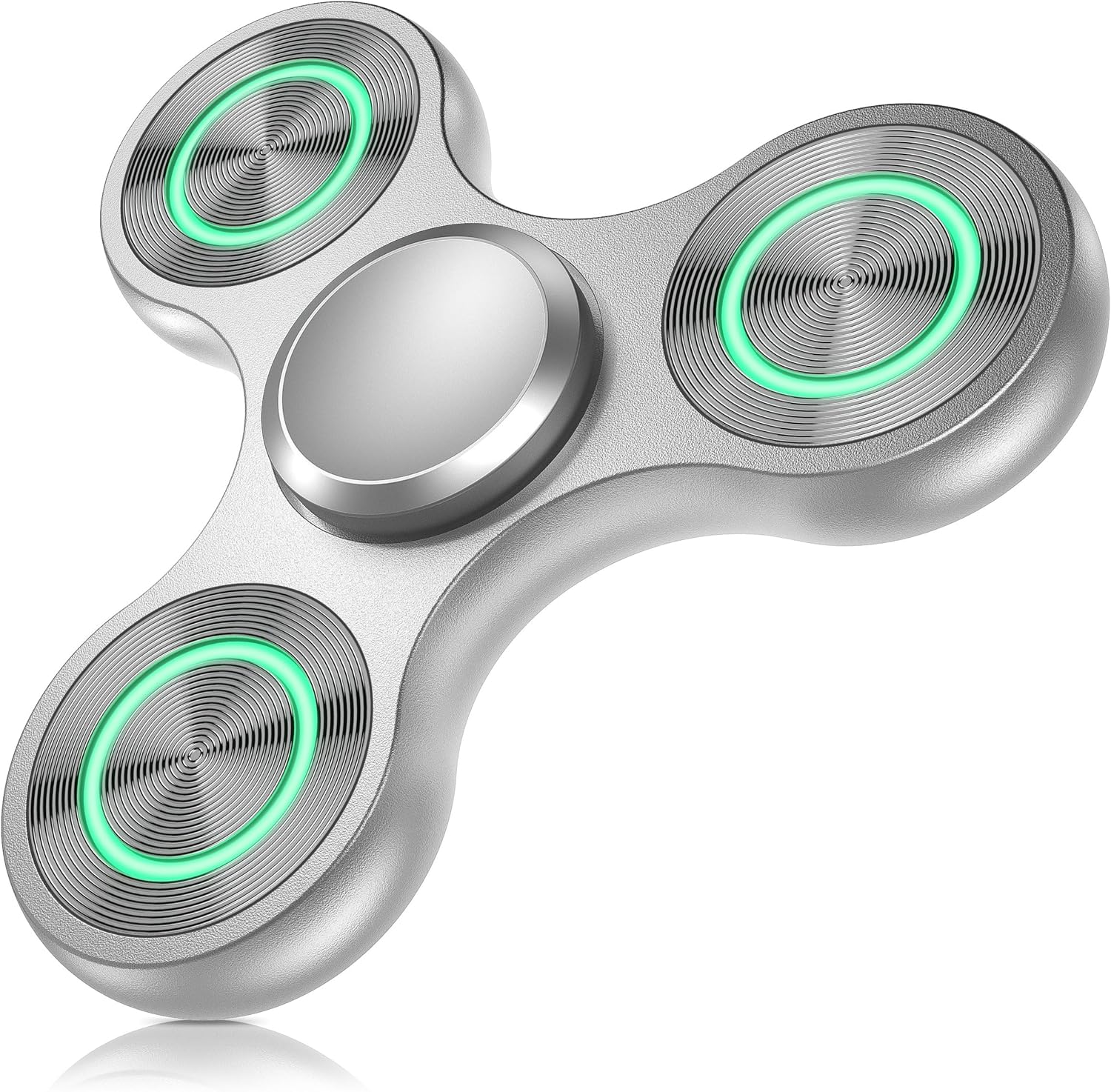 夜光メタル製ハンドスピナー ストレス解消おもちゃ シルバー