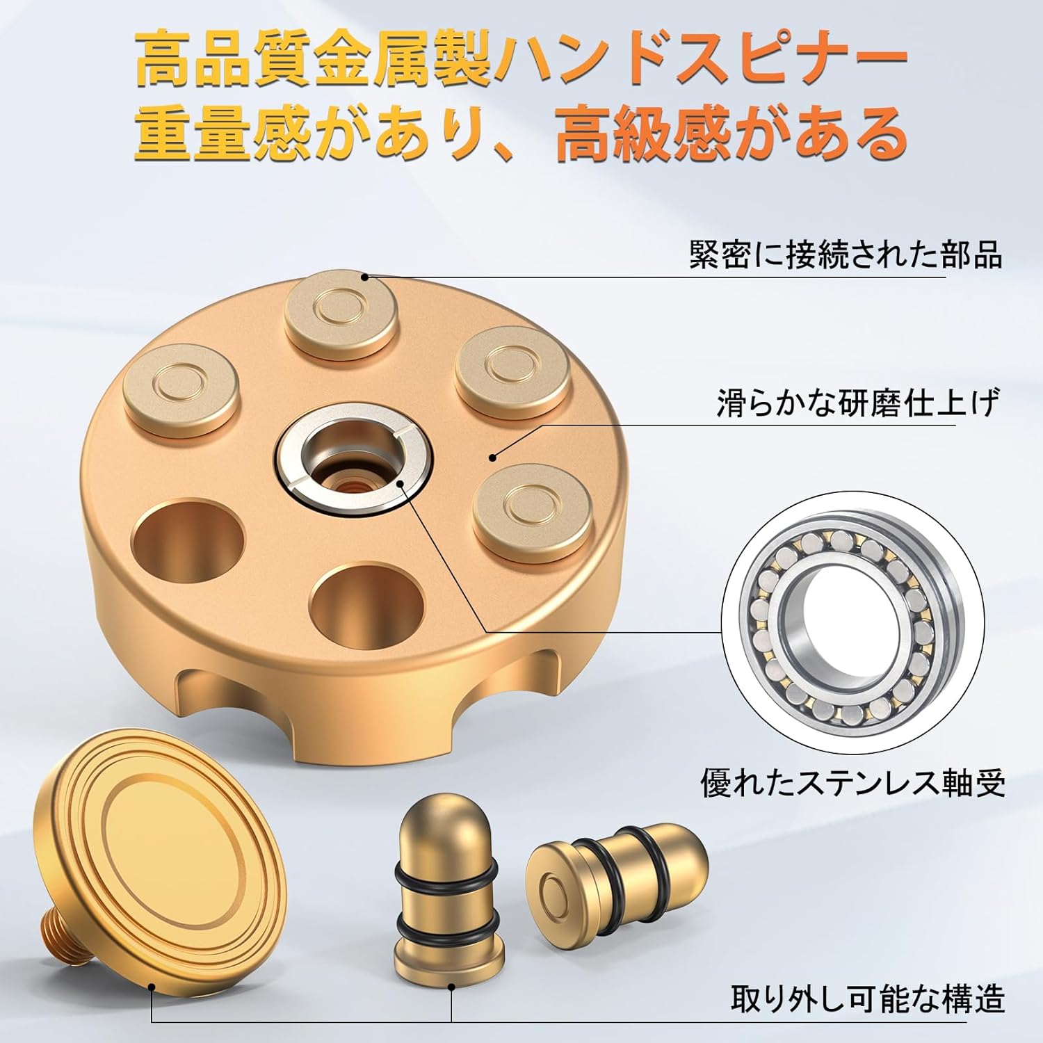 高級ハンドスピナー ストレス解消 おもちゃ 大人・子供用 高速回転 3～6分間フィジェットトイ