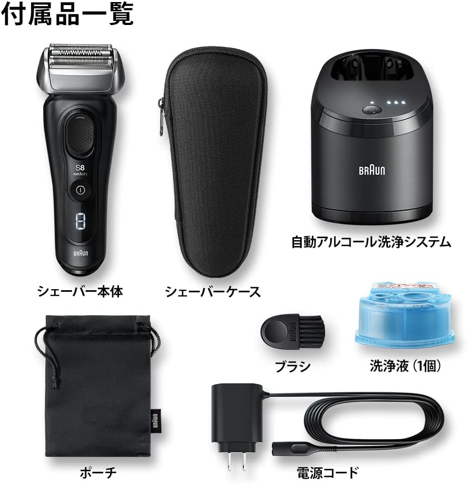 メンズ電動シェーバー シリーズ8 洗浄機付き 8460cc-V 音波振動テクノロジー 最大5年保証【2022年秋モデル】