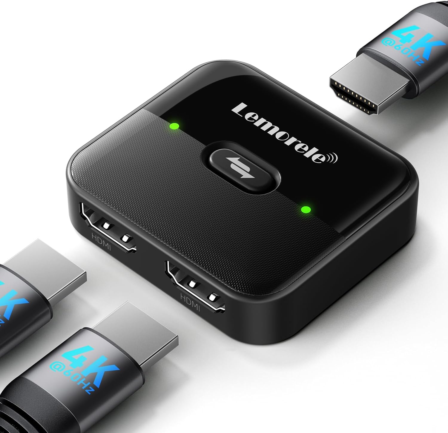 4K@60Hz HDMI切替器 2入力1出力・1入力2出力 手動セレクター ブラック