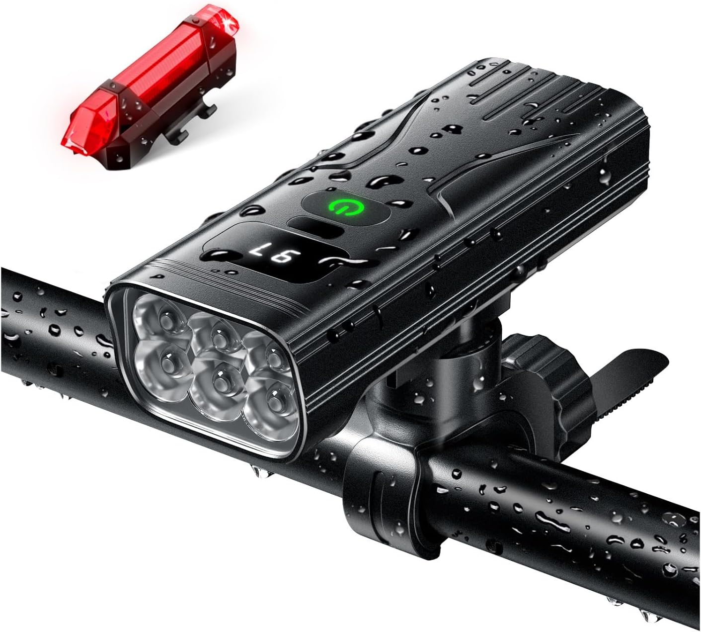 充電式自転車ヘッドライト 6400mAh 1000ルーメン IPX6防水 多機能LEDライト