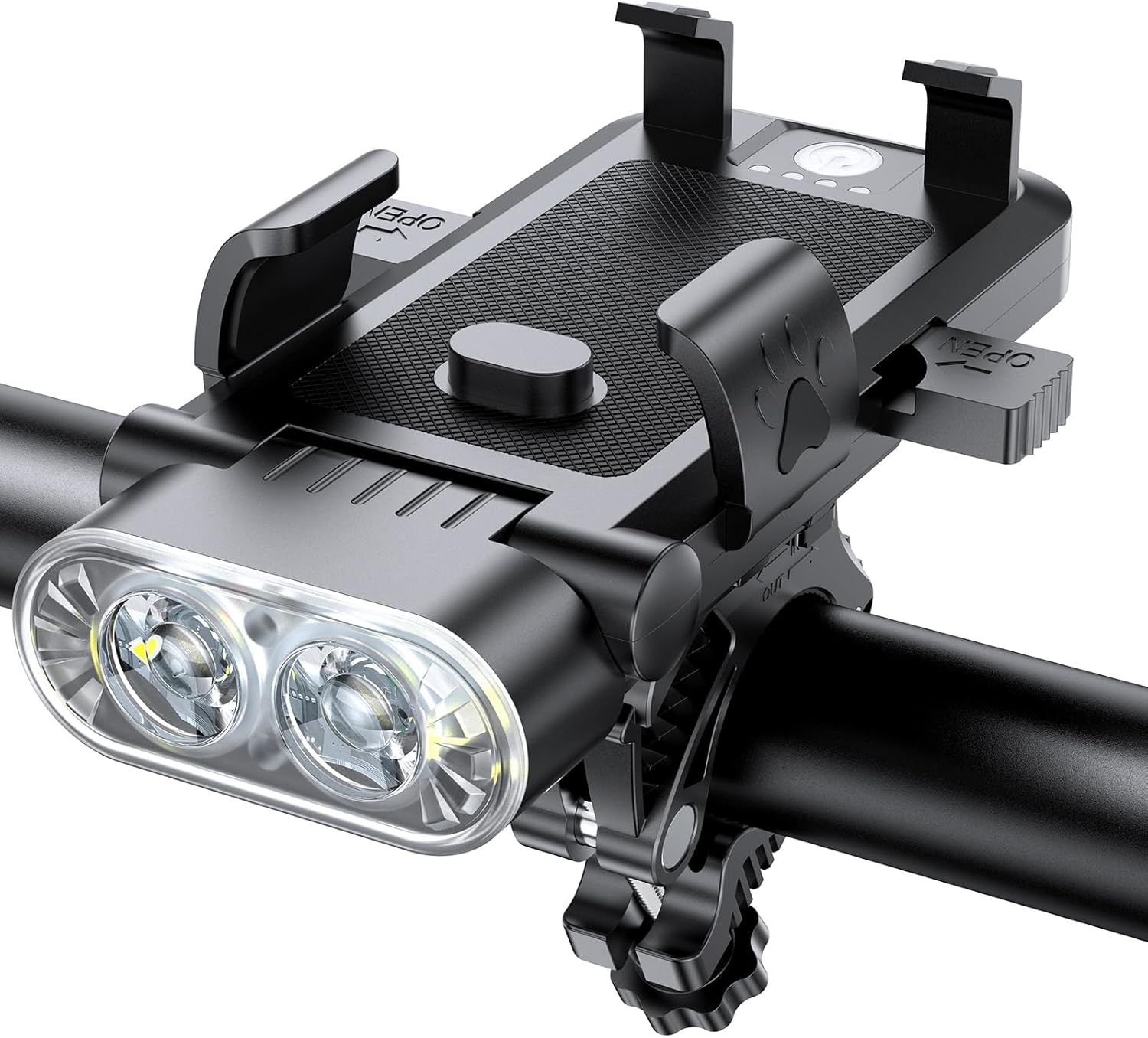 充電式高輝度LED自転車ライト 3in1多機能 防振 USB充電 防災対応