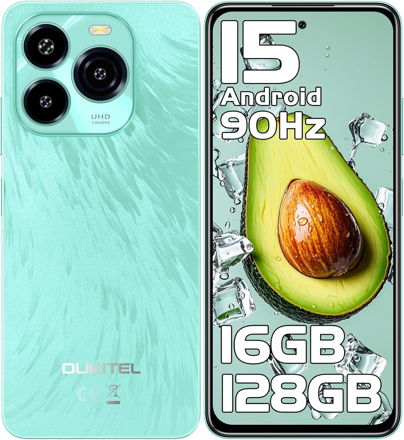 OUKITEL C65 SIMフリースマートフォン 16GB RAM/128GB ROM 6.7インチHD大画面 50MPカメラ 5150mAhバッテリー 技適認証済