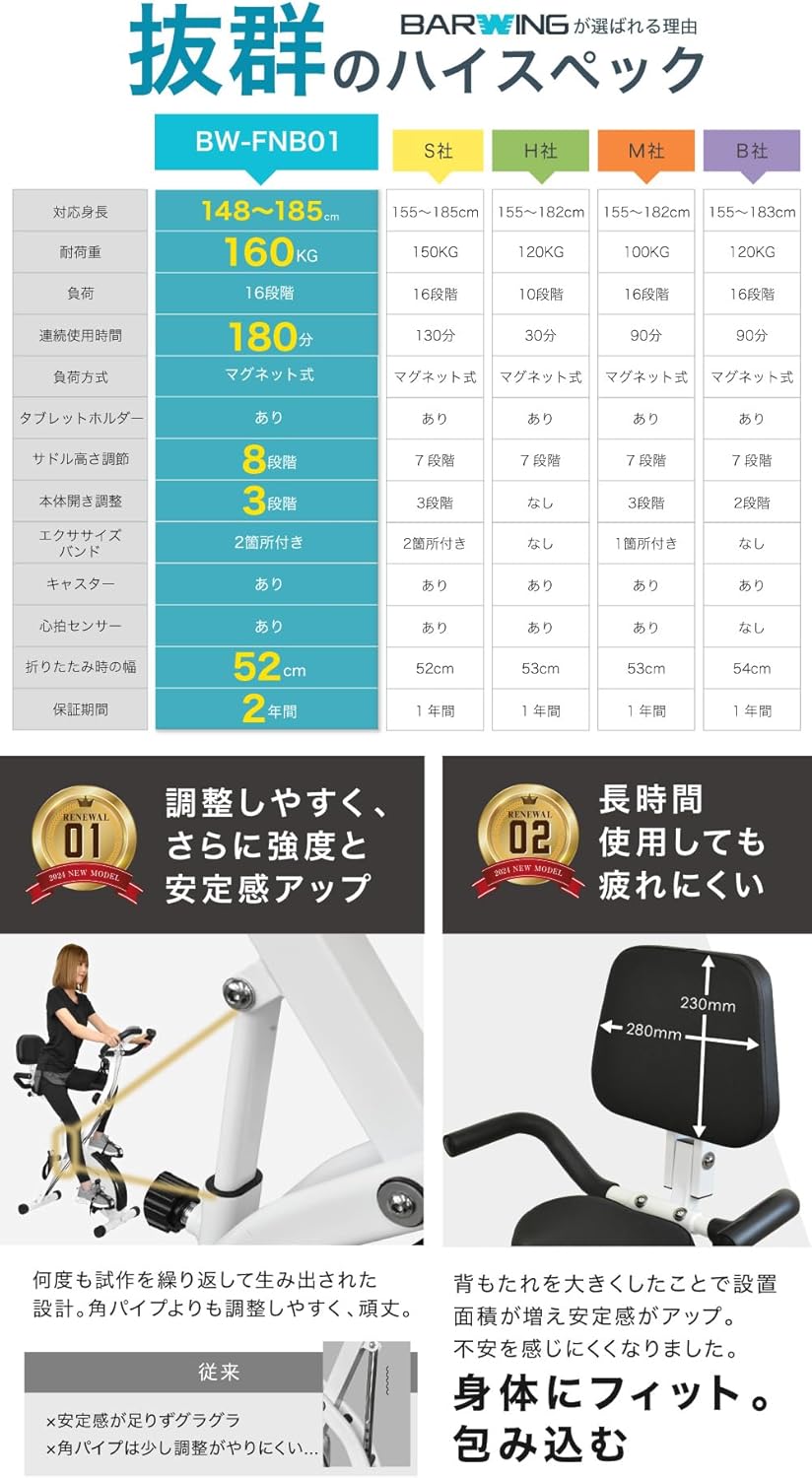 静音折りたたみ式フィットネスバイク トレーニング用