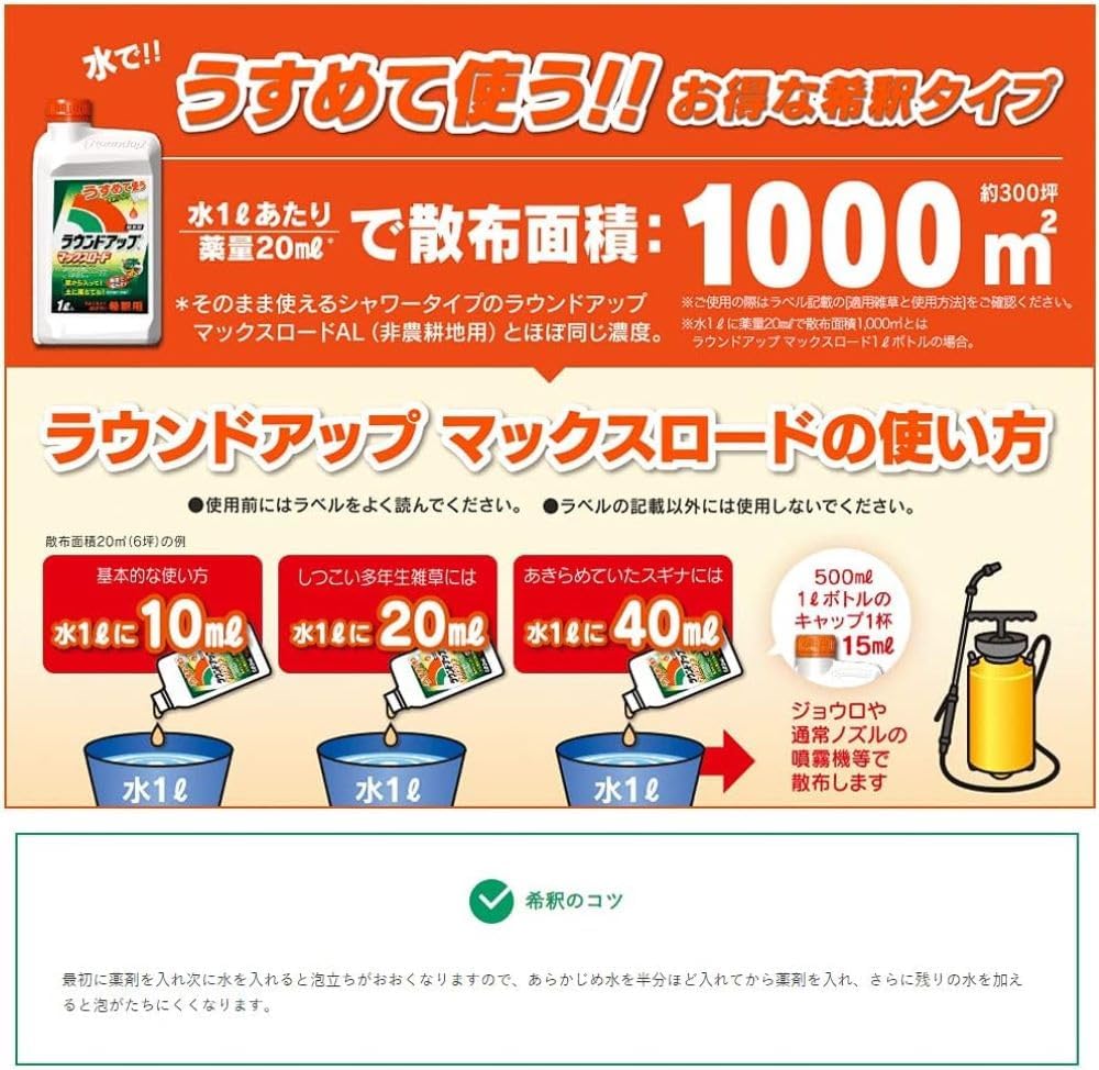 ラウンドアップマックスロード 除草剤 500ml 希釈タイプ